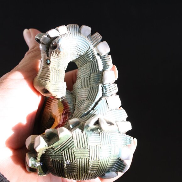 Artesania Rinconada Dragon Art Pottery Uruguay Folk Art Handcarved Handpainted - Picture 4 of 6